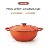 Imagem da oferta Mollycook Panela Caçarola Ferro Fundido Esmaltada 26cm 3.8l Indução e Forno Antiaderen
