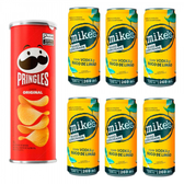 Imagem da oferta Bebida Mista Mike's Hard Lemonade Limão Lata 269ml - 6 Unidades + Batata Pringles Original 104g - 1 Unidade