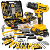 Imagem da oferta Parafusadeira Furadeira De Impacto The Black Tools Profissional Bateria 21V C Maleta + Kit Acessórios 145 Peças TBKIT23