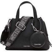 Imagem da oferta Calvin Klein Bolsa transversal Millie 2 em 1 com compartimento triplo Pretoprata One Size