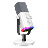Imagem da oferta FIFINE Microfone para jogos XLR/USB para podcasting microfone RGB para computador PC com botão de ganho botão de mudo conector de monitora