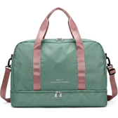 Imagem da oferta Bolsa de Viagem com Compartimento para Sapatos, Alça Transversal, Mala Esportiva para Academia e Viagens (Verde Menta Escuro com Rosê)