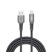 Imagem da oferta I2GO Cabo de Nylon Cinza Pro compatível com iPhone, USB para Lightning, 200 cm