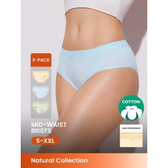 Imagem da oferta LUVLETTE 3 Pacotes de Calcinha Básica de Algodão Macio com Estampa Floral e Renda na Cintura Média