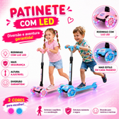 Imagem da oferta Patinete Dobrável Infantil 3 Rodas Com Led - Castela
