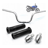 Imagem da oferta Kit Guidão Cargo Oco Cg160 150 + Pezinho Pcx + Manopla Cargo Prateado