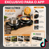 Imagem da oferta Fogão Elétrico Portátil 1000W 5 Níveis Temp Cooktop SimplesDuplo