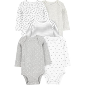 Imagem da oferta Kit com 5 Bodies de Manga Comprida, Simple Joys by Carter's, Unisex (Tam PREM ao 18M)