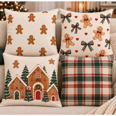 Imagem da oferta Kit 4 Capas de Almofadas Natalinas Decorativas Natal Enfeite de Natal 45x45
