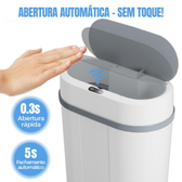 Imagem da oferta Lixeira Automática 12 Litros Sensor Infravermelho Tampa Para Cozinha Banheiro Escritório Quarto a