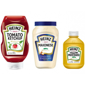Imagem da oferta Kit Ketchup Tradicional Heinz 567g + Mostarda Amarela Tradicional 255g + Maionese Tradicional 400g