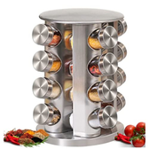 Imagem da oferta Porta Tempero Condimento Inox Vidro Giratorio Cozinha 16 Pts