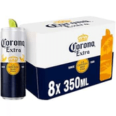Imagem da oferta Cerveja Corona Extra Lata 350ml - Pack com 8 unidades