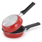 Imagem da oferta Frigideira Dupla Hamburgueira e Omeleteira Antiaderente 14cm Vermelho