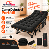 Imagem da oferta Cama Dobrável Portátil para Camping com Colchão 187cm Suporta até 150kg Oxford 1200D com Bolsa e Acessórios