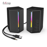 Imagem da oferta Caixa de Som para Jogos FIFINE com Som Surround Estéreo Alto-falante USB RGB com Controle de Volume para PC, Laptop, PS45 e TV Ampligame A20