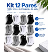 Imagem da oferta 12 Pares De Meias Masculinas Cano Alto Grossa Algodão Oferta