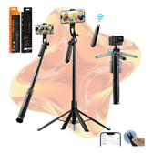 Imagem da oferta Basike Tripé 1,80m Bastão Portátil Profissional Com Controle Remoto Para Telefone Celular E Camera Go Pro Ringlight Y