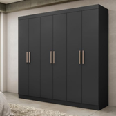 Imagem da oferta Guarda Roupa Casal 6 Portas em Mdp 180cm Paris Espresso Móveis Preto