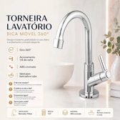 Imagem da oferta Torneira Lavatório Banheiro Bica Móvel Abs ¼ V. C-72 (1095) Prateado Brilhante