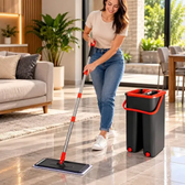 Imagem da oferta Flat Mop Rodo Lava E Seca Com Balde E 1 Refil Sortido