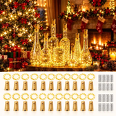 Imagem da oferta Kit 20 Rolhas De Led Fio Fada Garrafa 2m 20 Led Pisca Pisca Branco Quente 5v