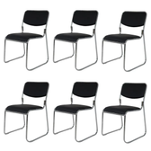 Imagem da oferta Conjunto 6 Cadeiras De Escritório Interlocutor Fixa Eventos Auditórios Dubai Dakkar Preto