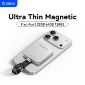 Imagem da oferta ORICO 128GB SSD Portátil Magnético Ultrafino de até 150MBs para iPhone 15 16 Series Tablets e Laptops - Unidade de E