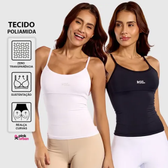 Imagem da oferta Kit com 2 Regata Camiseta Alcinha Fitness