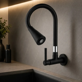 Imagem da oferta Torneira Gourmet Parede Cozinha Preta Flexível 2 Jatos Chuveirinho Cone 14 Volta Luxo Premium Silicone Cone Mais Vendida Preto Fosco