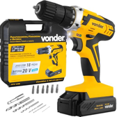 Imagem da oferta Vonder, Parafusadeirafuradeira A Bateria Pfv 238, 20v, Bivolt, Velocidade Variável, Com Maleta E Acessórios, Amarelo
