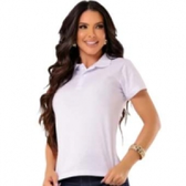 Imagem da oferta Camisa Gola Polo Feminina Básica Uniforme Canelada Algodão