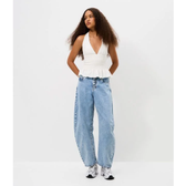 Imagem da oferta Calça Baggy Balloon em Jeans com Cintura Média