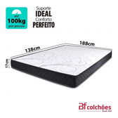 Imagem da oferta Colchão Casal Espuma D33 A Vácuo Ortopédica 138x188x17cm - BF Colchões