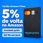 Imagem da oferta CARTÃO AMAZON: ANUIDADE GRÁTIS, 5% DE CASHBACK E PARCELAMENTO EM ATÉ 18X SEM JUROS!
