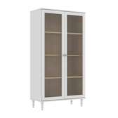 Imagem da oferta Cristaleira Estante Para Livros Ditália 2 Portas Vidro E-957 Cor:branco