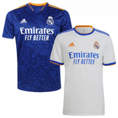 Imagem da oferta Kit Camisa Real Madrid Away + Camisa Real Madrid Home 21/22 s/n° Torcedor Adidas Masculina - Azul+Branco