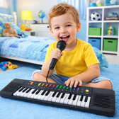 Imagem da oferta Teclado Piano Infantil + Microfone Karaokê