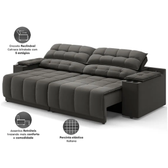 Imagem da oferta Sofá 3 Lugares Retrátil Reclinável Velosuede Quebec Next Sofás