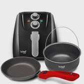 Imagem da oferta Kit Airfryer Ichef Polishop + 1 Assadeira Redonda + 1 Panela Sauté