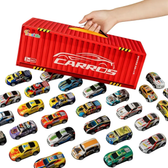 Imagem da oferta Kit 48 Mini Carrinhos De Fricção De Metal Com 2 Pistas Com Container Afortunado Imports