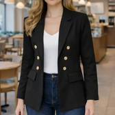 Imagem da oferta Blazer Feminino Alfaiataria Terninho Social Com Botões