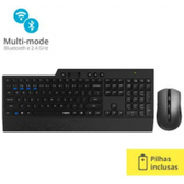 Imagem da oferta Teclado E Mouse Rapoo Bluetooth + 2.4 Ghz Black Garantia 5anos com Pilha 8200t - Ra005