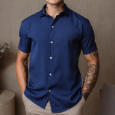 Imagem da oferta Camisa Social Masculina Gola Italiana Confortável