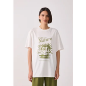 Imagem da oferta Camiseta Feminina Dress To Estampa Tune into Nature Off-White