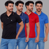 Imagem da oferta Kit 4 Camiseta Gola Polo Masculina Basica Camisa Lisa