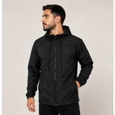 Imagem da oferta Jaqueta Corta Vento Unissex Liso Esportivo Bolsos E Capuz Preto G