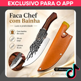 Imagem da oferta Faca Oriental Dragão c Bainha: Churrasco Outdoor e Cozinha Profissional.