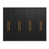 Imagem da oferta Guarda Roupa Casal 8 Portas Preto Espresso Móveis 4 Gavetas MDF 200x237x47cm