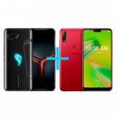 Imagem da oferta Smartphones Asus ROG Phone II 8GB/128GB Preto + Zenfone Max Shot 3GB/32GB Vermelho